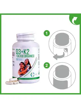 Vitaminas D3 K2 | Vitaminas D3 | Organiniai silicio kapsules | Vitaminai ir papildai | Imuninė sistema | 180 kapsulių | Zentrum